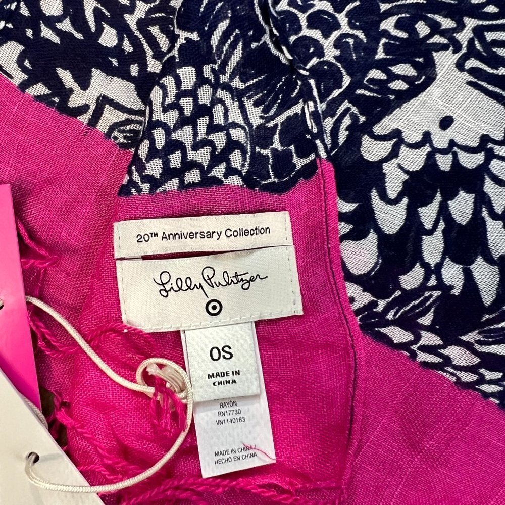 NEW Lilly Pulitzer for Target - Upstream Scarf 20th anniversary Fish - Picture 7 of 10